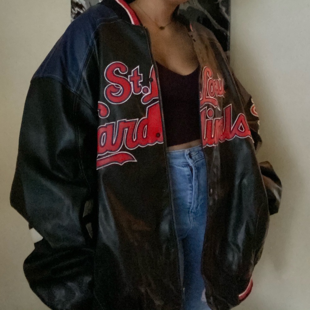 Genuine Leather Cardinals Varsity Jacket